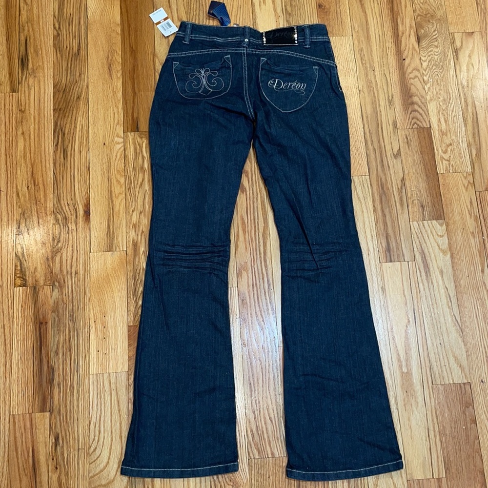 NEW Y2K Dereon Bootcut Script signature logo pocket pocket logo 5/6